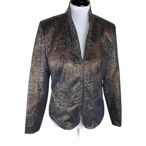 Erin London S Metallic animal print blazer - Picture 3 of 9